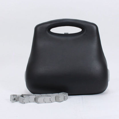 Chanel Hip Bag Lambskin Black Shoulder Silver