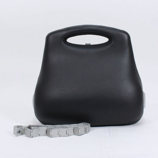 Chanel Hip Bag Lambskin Black Shoulder Silver