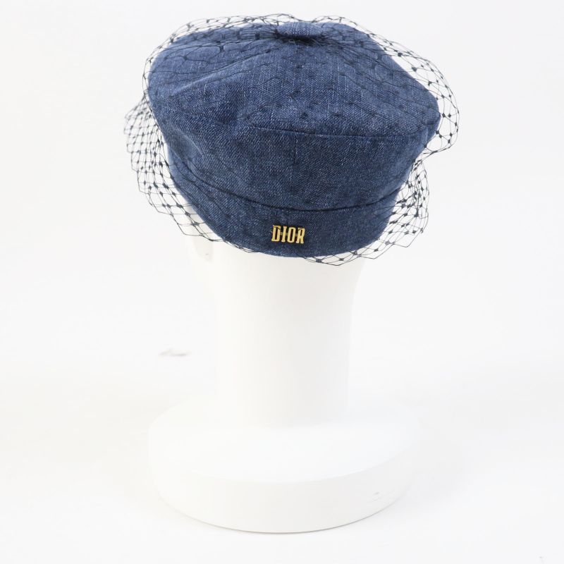 Christian DIOR 86aty920g132 ARTY Cotton Logo Hardware Denim Casket With Veil