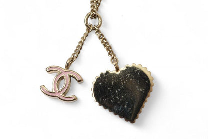 Chanel Bangle Chain Bracelet Chanel CC Coco Heart Pink Gold 05
