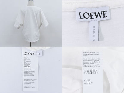 Authentic Loewe Anagram T-shirt Short Sleeve Tops S Cotton White Anagram