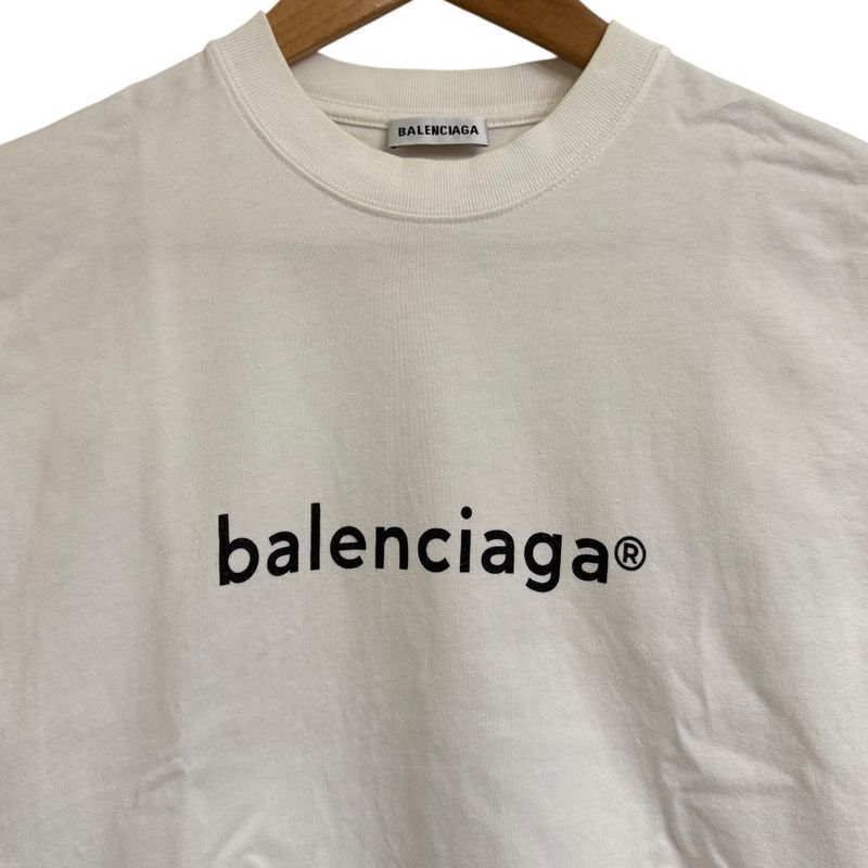 Balenciaga New Copyright Short Sleeve Crew Neck Logo T-Shirt Size XS White