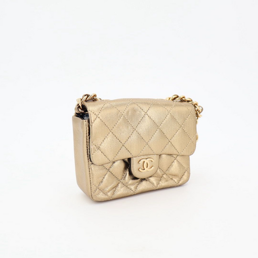 Chanel Vintage Mini Matelasse Chain Bagcharm Pouch Handbag