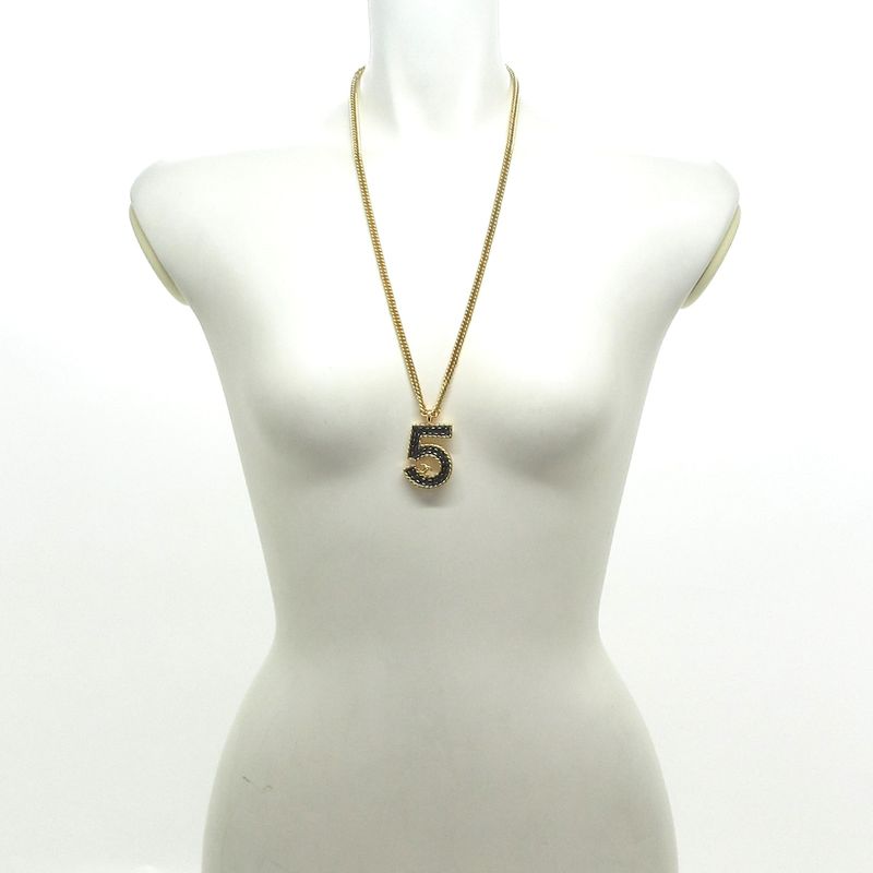 Chanel Necklace No5 Gold And Navy