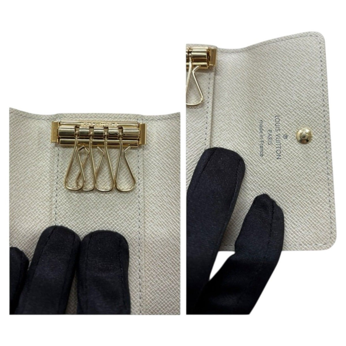 Louis Vuitton Damier Azur Multicles White Gold Leather Key — view 4
