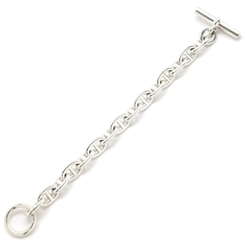 Hermes Bracelet Chaine D'ancre MM Silver 925 Silver 15 Frames Star Ring Silver