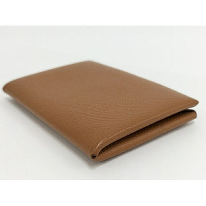 Hermes Calvi Verso Card Case Vaux Epson Brown Stamped — view 3