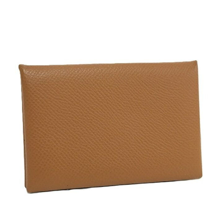 Hermes Calvi Verso Card Case Vaux Epson Brown Stamped