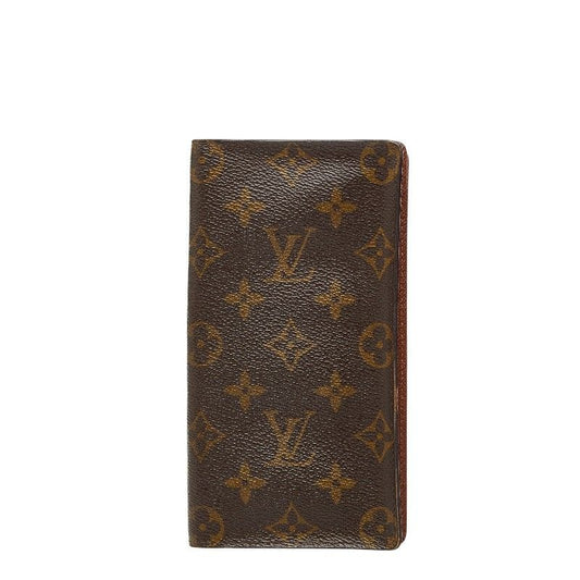 Louis Vuitton Monogram Card Holder Cles Billfold Wallet Brown