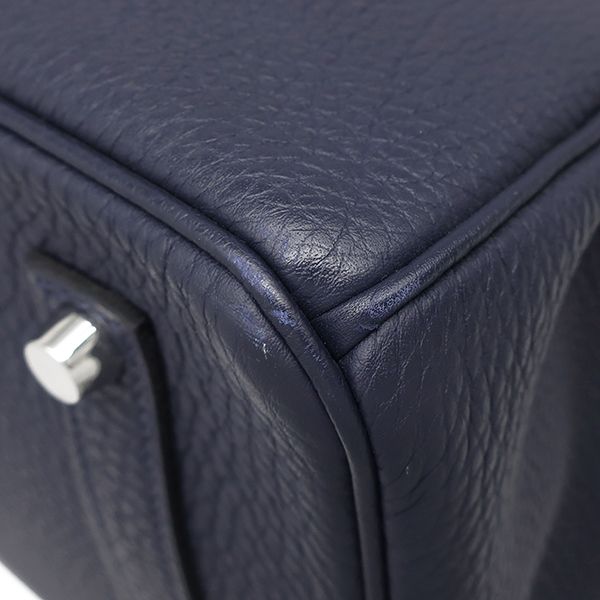 Hermes Handbag Birkin 35 Togo Blue Nuit Silver Hardware Navy Blue C Engraved