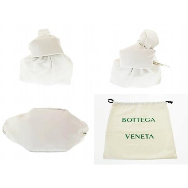Bottega Veneta Double Knot Leather Mini Hand Bag Chalk Ivory White — view 3