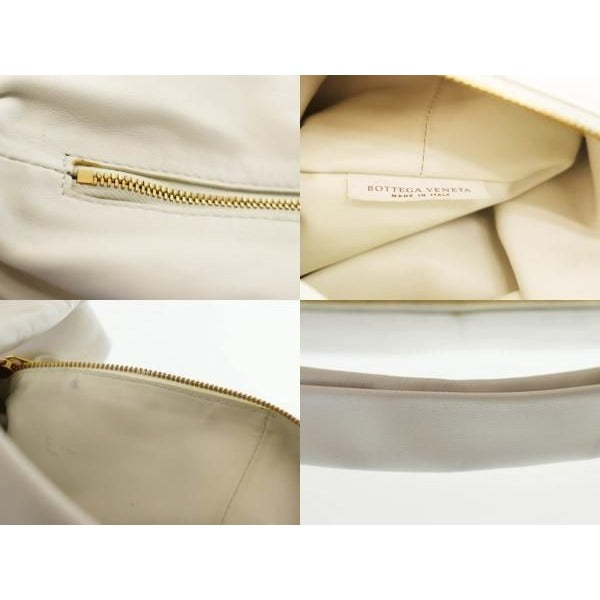 Bottega Veneta Double Knot Leather Mini Hand Bag Chalk Ivory White — view 9