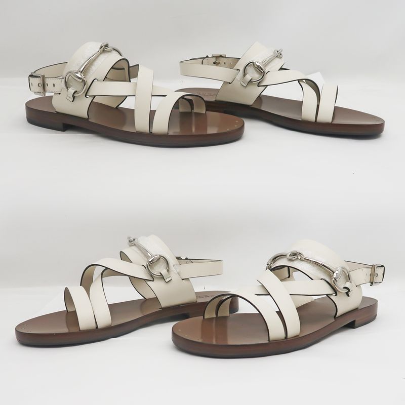 Gucci Sandals Bit White Dark Brown Size 37 1 2 Women's Apparel Women's