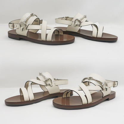 Gucci Sandals Bit White Dark Brown Size 37 1 2 Women's Apparel Women's