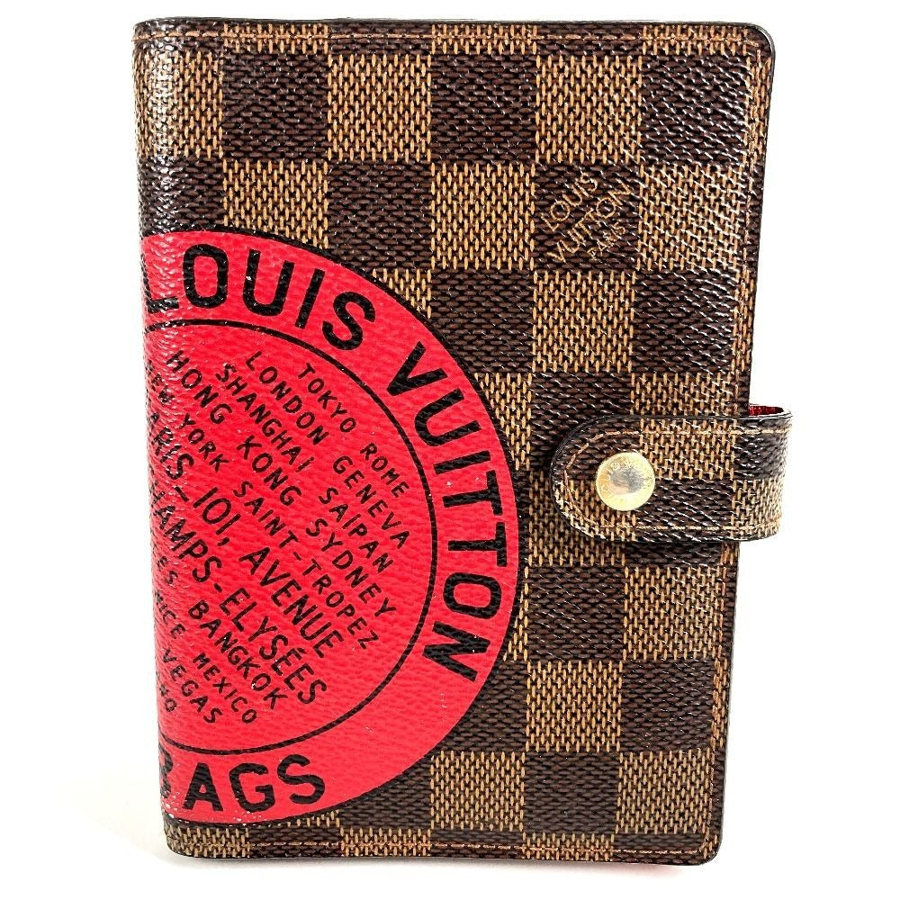 Louis Vuitton Notebook Cover Agenda PM T & B Logo Damier Canvas Ebene Brown