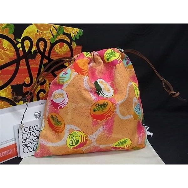 Loewe Paula's Ibiza Crown Cork Pattern Drawstring Multi Case Pouch