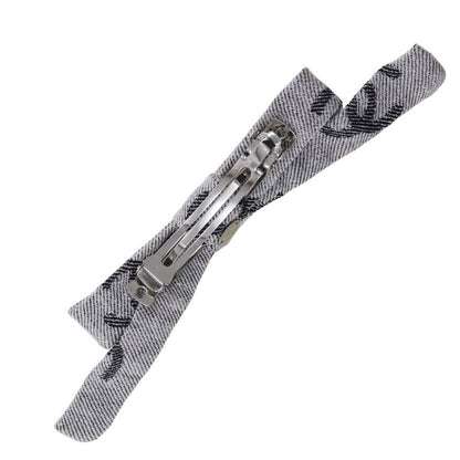 Chanel Coco Mark Ribbon Cotton Gray 22S Ladies Barrette