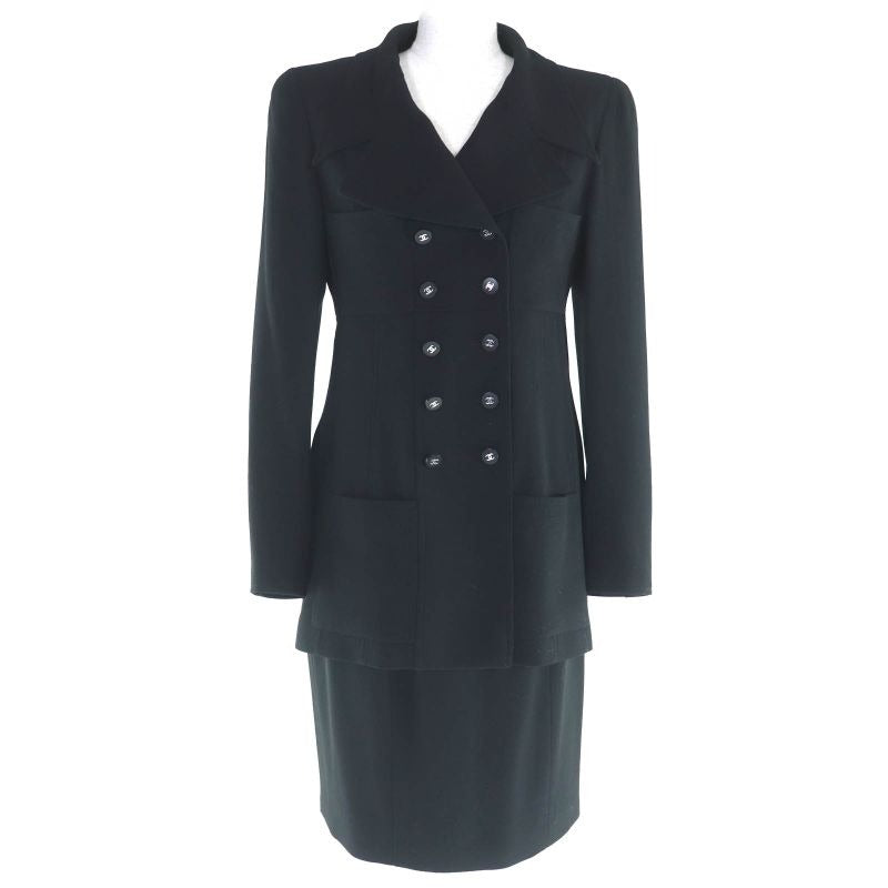 Chanel Boutique Vintage 96 P Wool Silk Coco Mark Button
