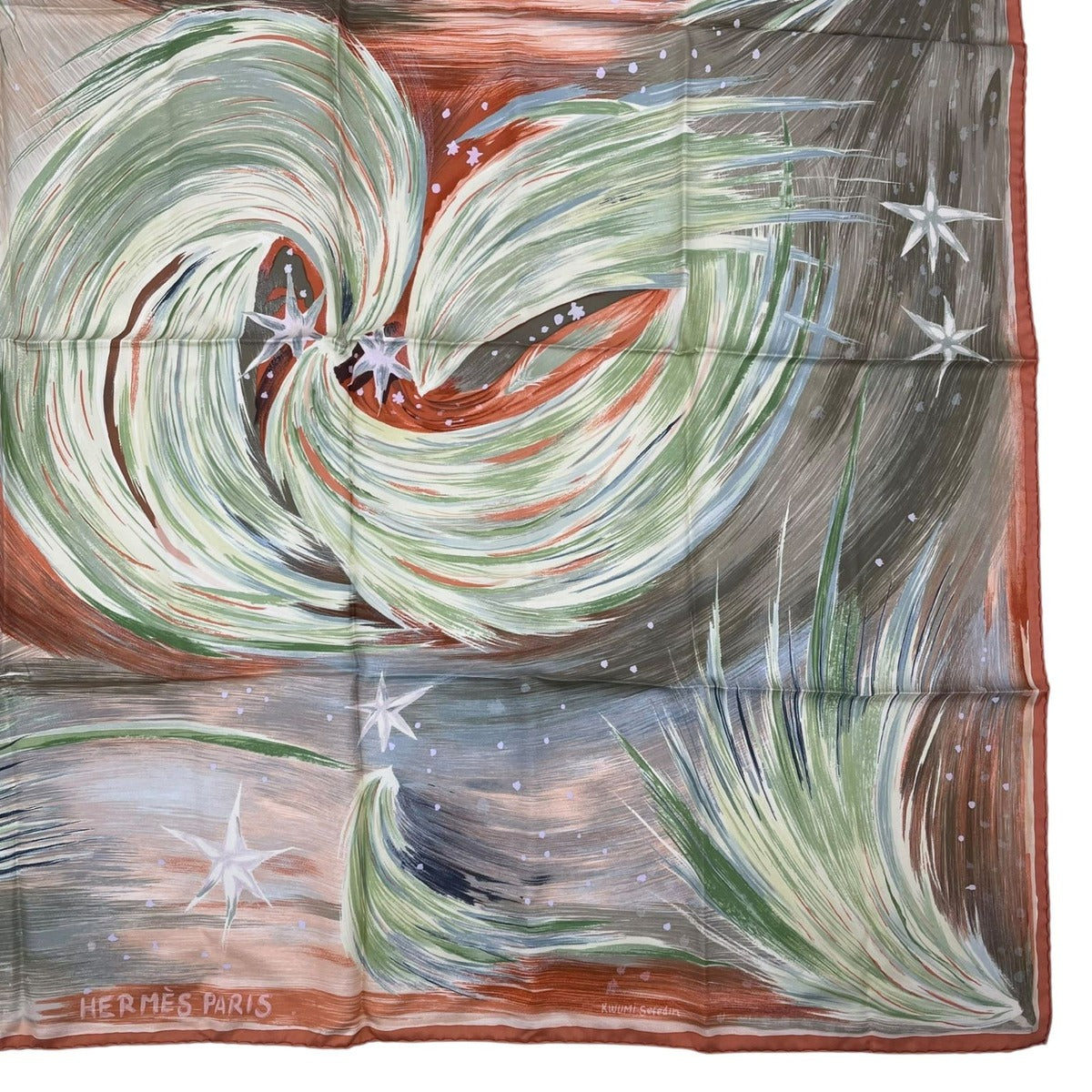 Hermes Scarf Silk Carre 90 Feux du Ciel Heavenly Fire Orange — view 5