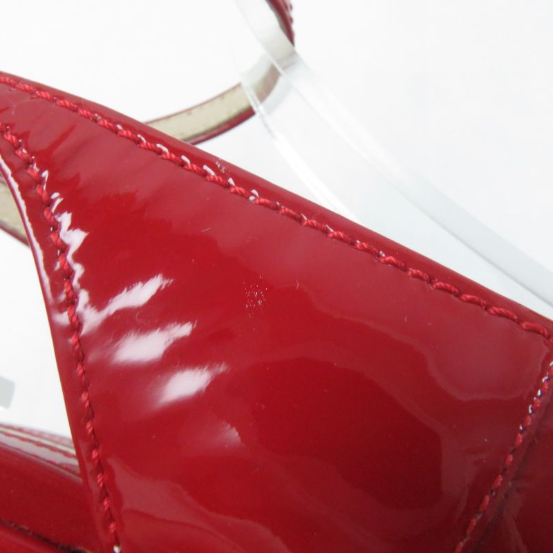 Bottega Veneta Intrecciato Ankle Strap Almond Toe Patent Leather