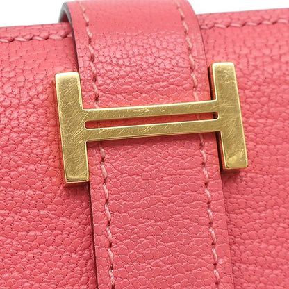 Hermes Long Wallet Bearn Souffle Chèvre Rose Lipstick Gold Hardware Bifold