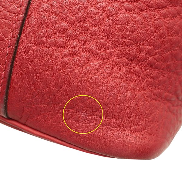 Hermes Handbag Picotin PM Taurillon Clemence Vermilion Silver Hardware Red H