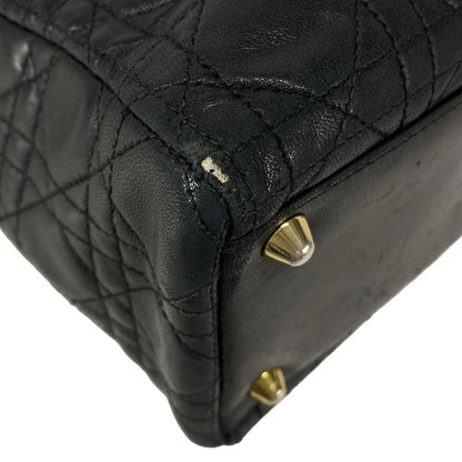 Dior/christian Dior Handbag Lady Dior Large Bag Black Leather