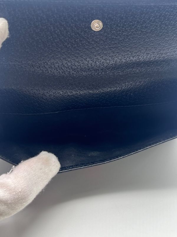 Gucci Long Wallet Sherry Line Fold Wallet Black Leather 09bs257
