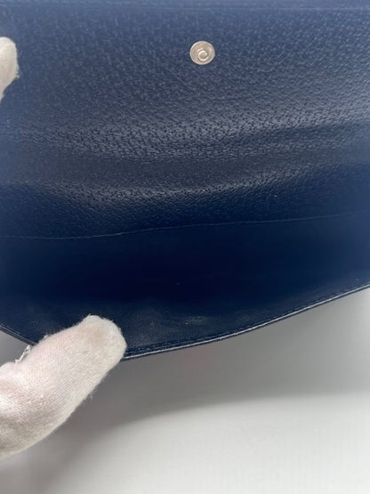 Gucci Long Wallet Sherry Line Fold Wallet Black Leather 09bs257