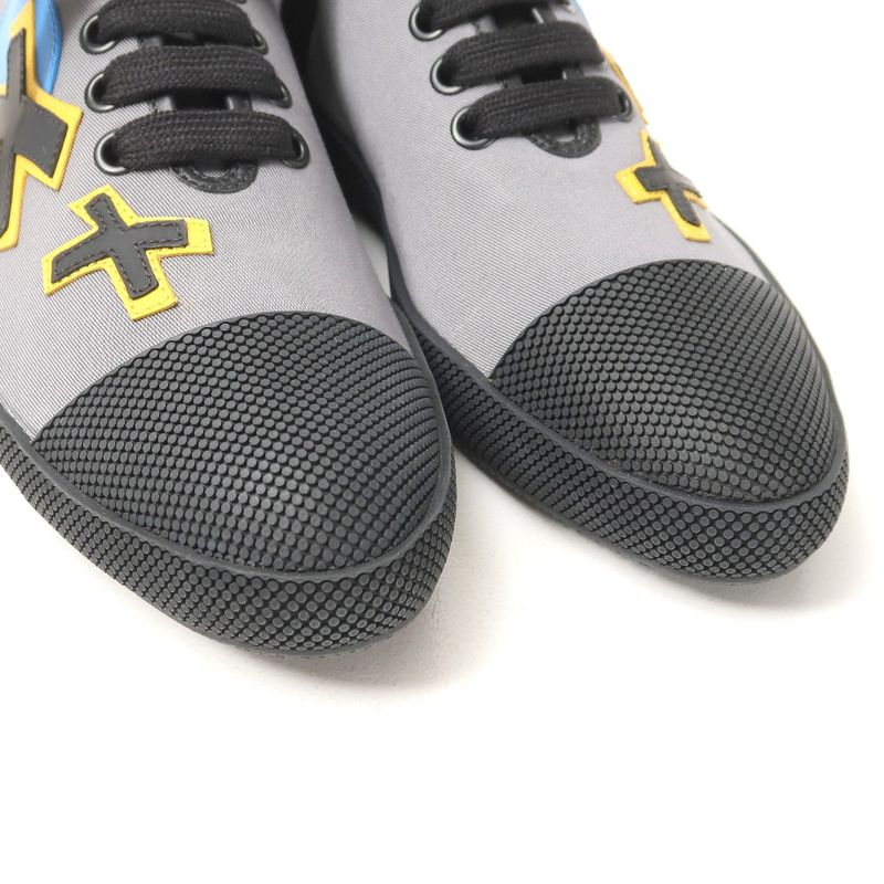 Prada Sneakers Size 5 1 2 Low Cut Rubber Wappen Leather Shoes 20250610 Ra5022