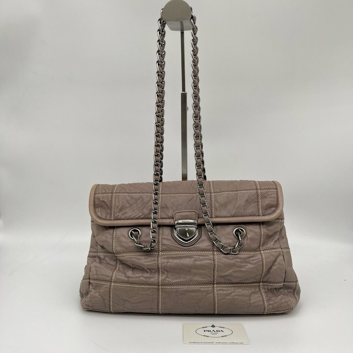Prada Chain Shoulder Bag Leather Galante