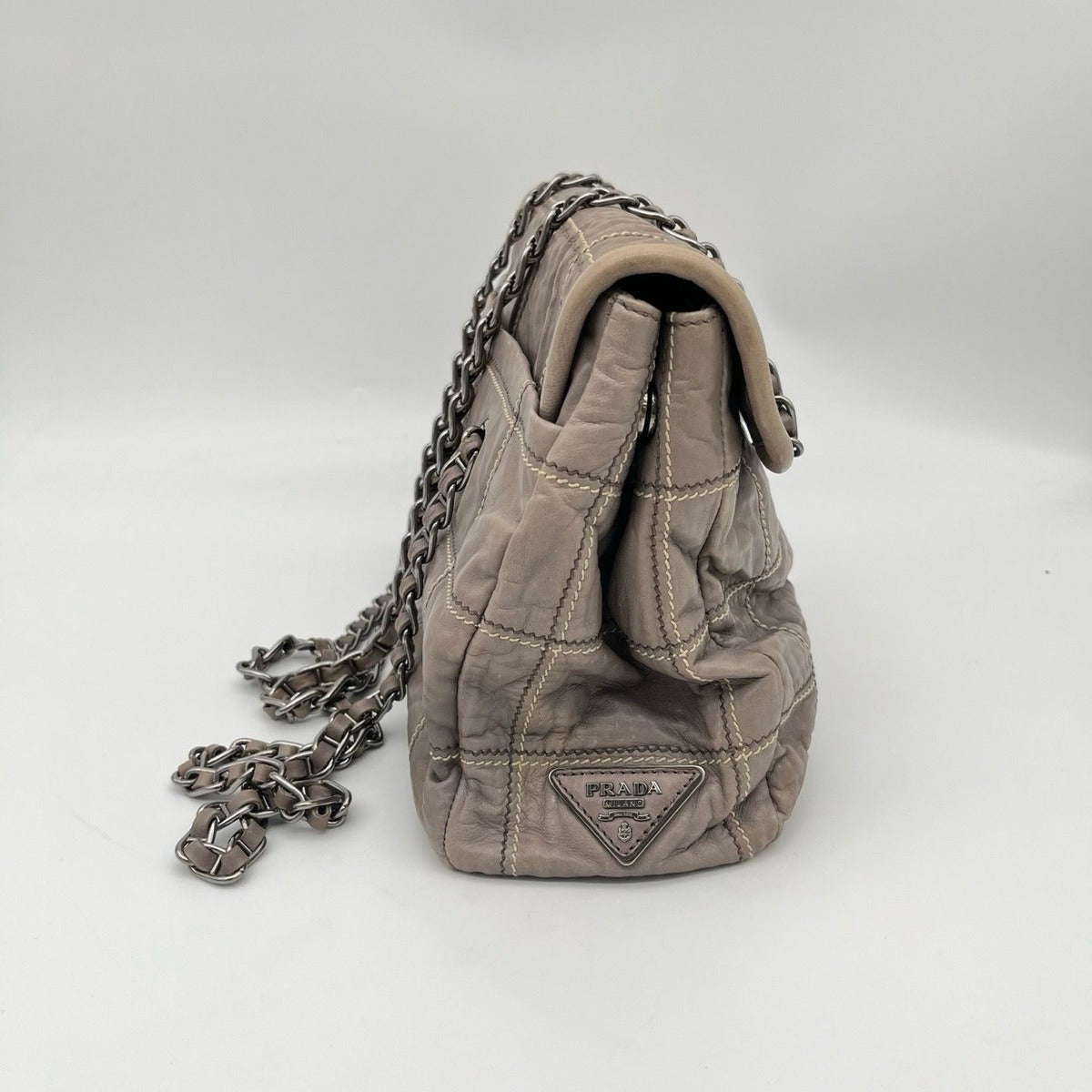 Prada Chain Shoulder Bag Leather Galante — view 3