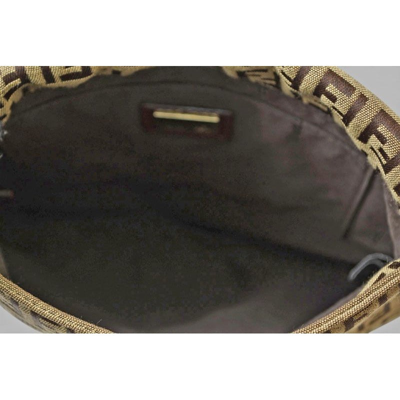 Fendi Shoulder Bag Zucchino Vintage Zucca Pattern Beige Brown — view 4