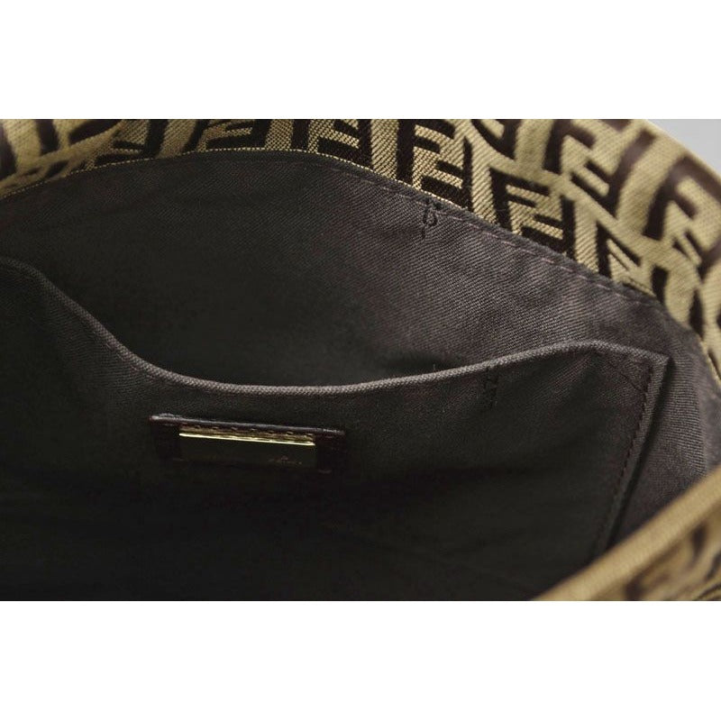 Fendi Shoulder Bag Zucchino Vintage Zucca Pattern Beige Brown — view 5