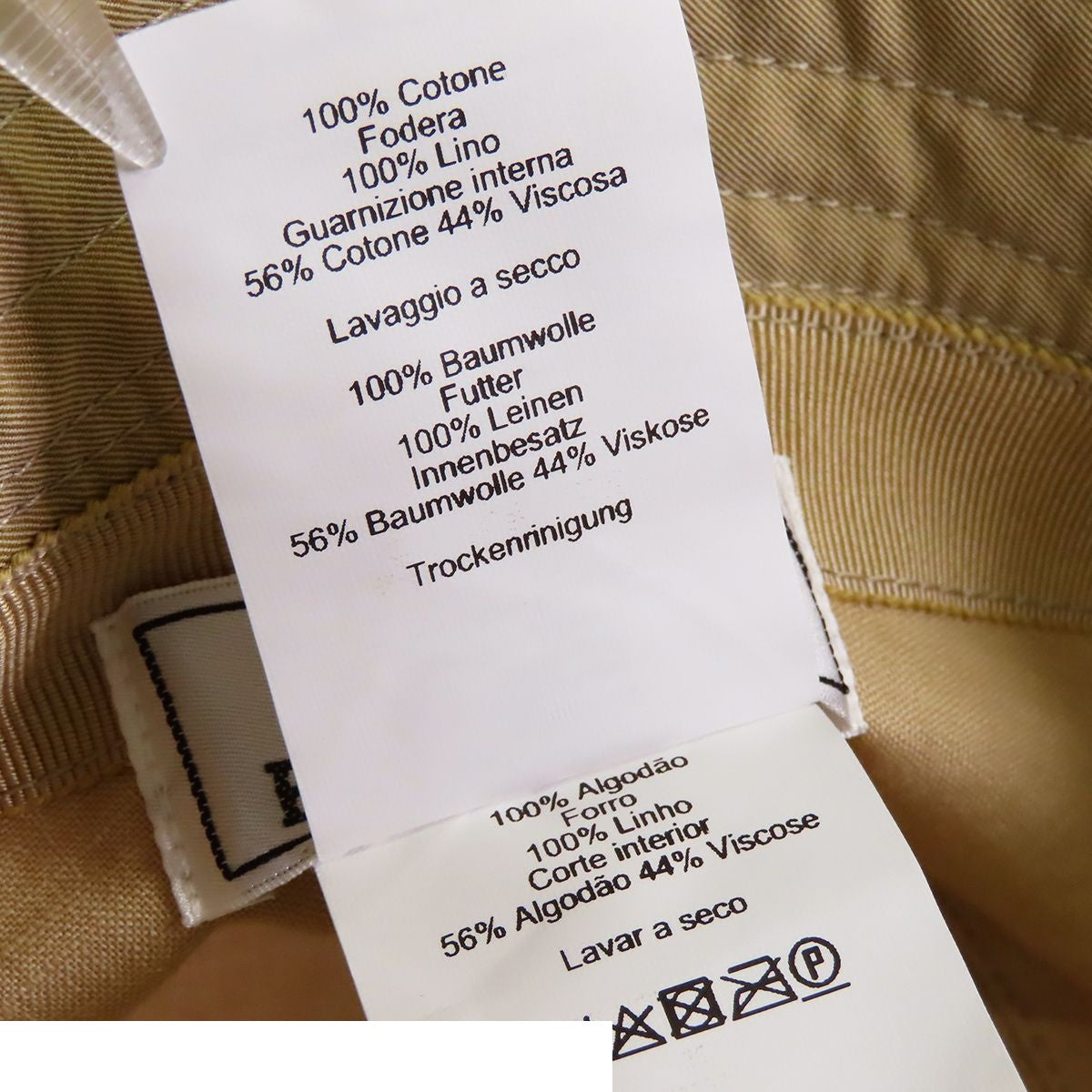 Hermes Fred Stitch Bucket Hat Beige Cotton 59 Hat — view 6