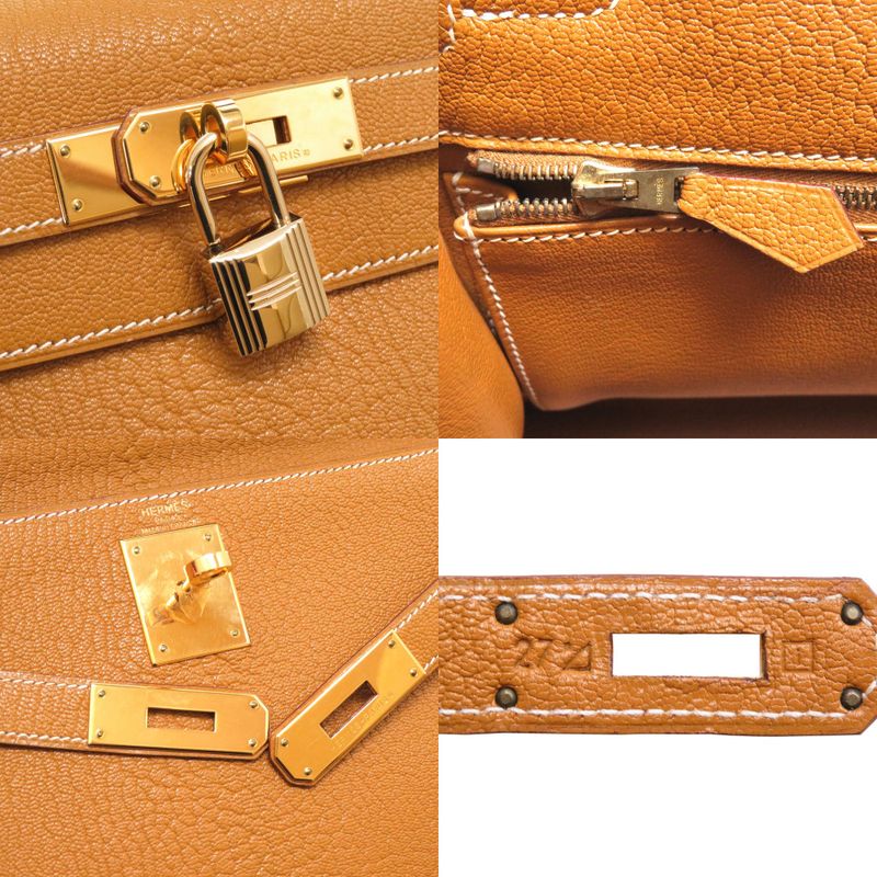 Hermes Kelly 28 Outer Stitching Chevre Coromandel Camel Gold Hardware New
