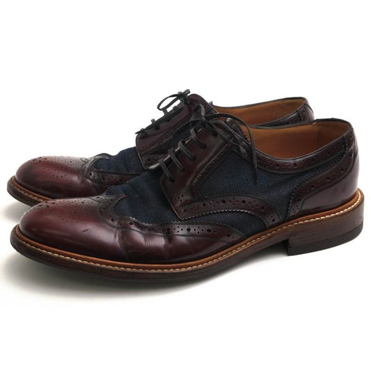 Louis Vuitton Shoes Business Men Cotton Canvas Leather Red Brown