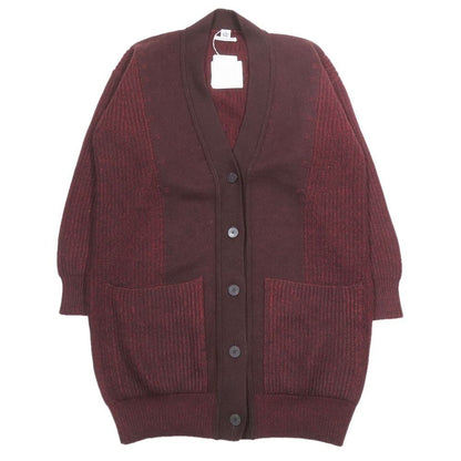 Hermes Cashmere Over Silhouette Long Cardigan Melange Knit Sweater Long Sleeve