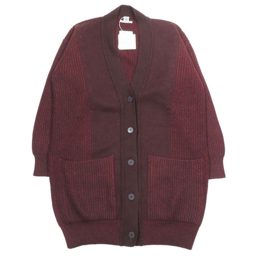Hermes Cashmere Over Silhouette Long Cardigan Melange Knit Sweater Long Sleeve