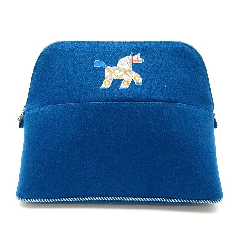 Hermes Bolide Pouch GM Animo Natte M 01 Wool Other Bag Blue
