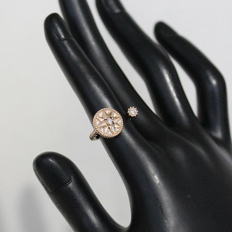 Dior Rose De Van Pave Diamond Ring 750 18K Pink Gold Box And Paper E1112