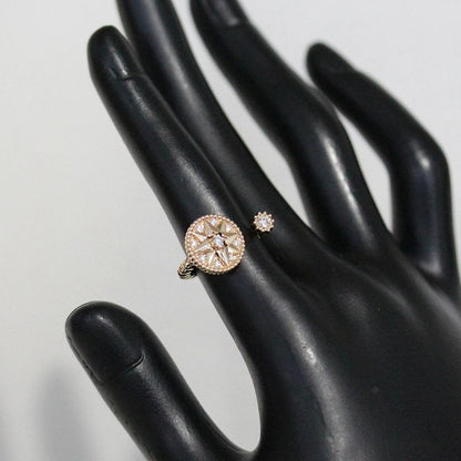 Dior Rose De Van Pave Diamond Ring 750 18K Pink Gold Box And Paper E1112
