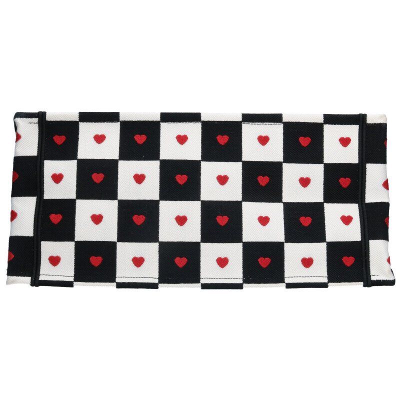 Dior BOOK TOTE Book Tote Heart Pattern Embroidery Logo Tote Bag Women M