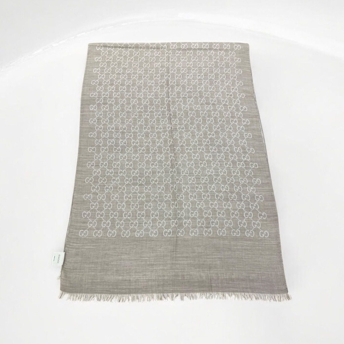 Gucci GG Pattern Wool Cashmere Scarf Large — view 2