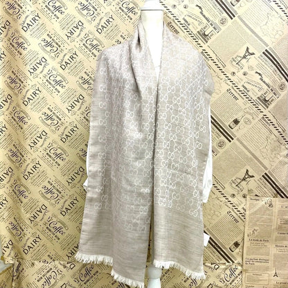 Gucci GG Pattern Wool Cashmere Scarf Large — view 3