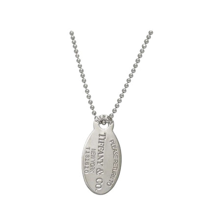 Tiffany & Co Necklace Oval Tag Long Silver