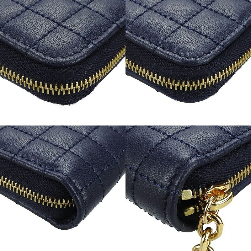 Celine 10b663bfl.07bf Compact Zipped Wallet Ccharm Calfskin Dark Blue Navy Dark