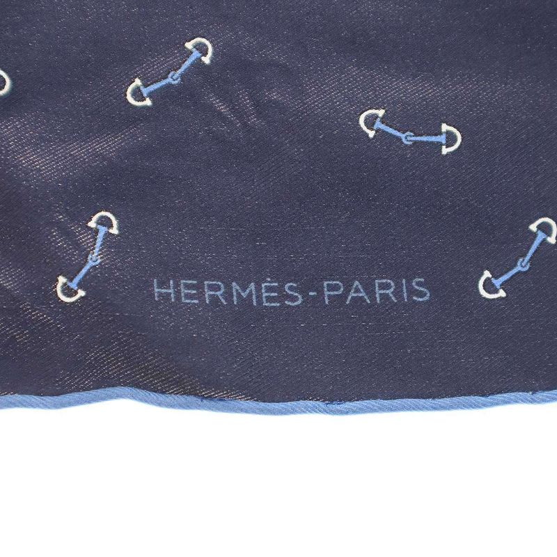 Hermes Mors Pocket Chief Handkerchief Blue
