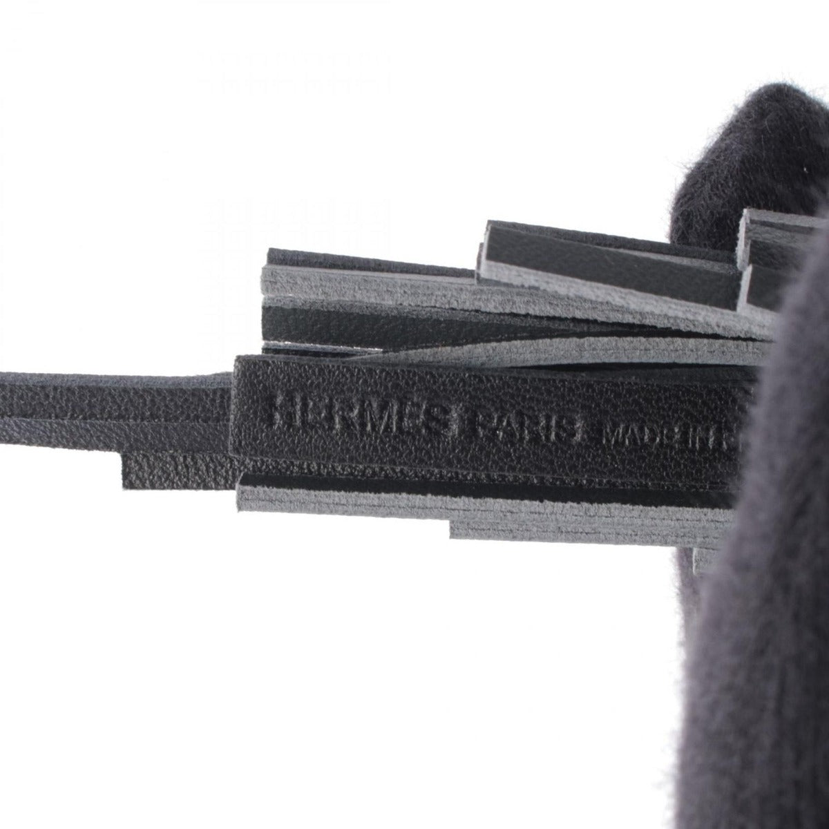 Hermes Charm Chouette Cles Grimisty Black Leather Gray Ivory — view 3