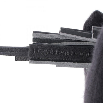 Hermes Charm Chouette Cles Grimisty Black Leather Gray Ivory — view 3